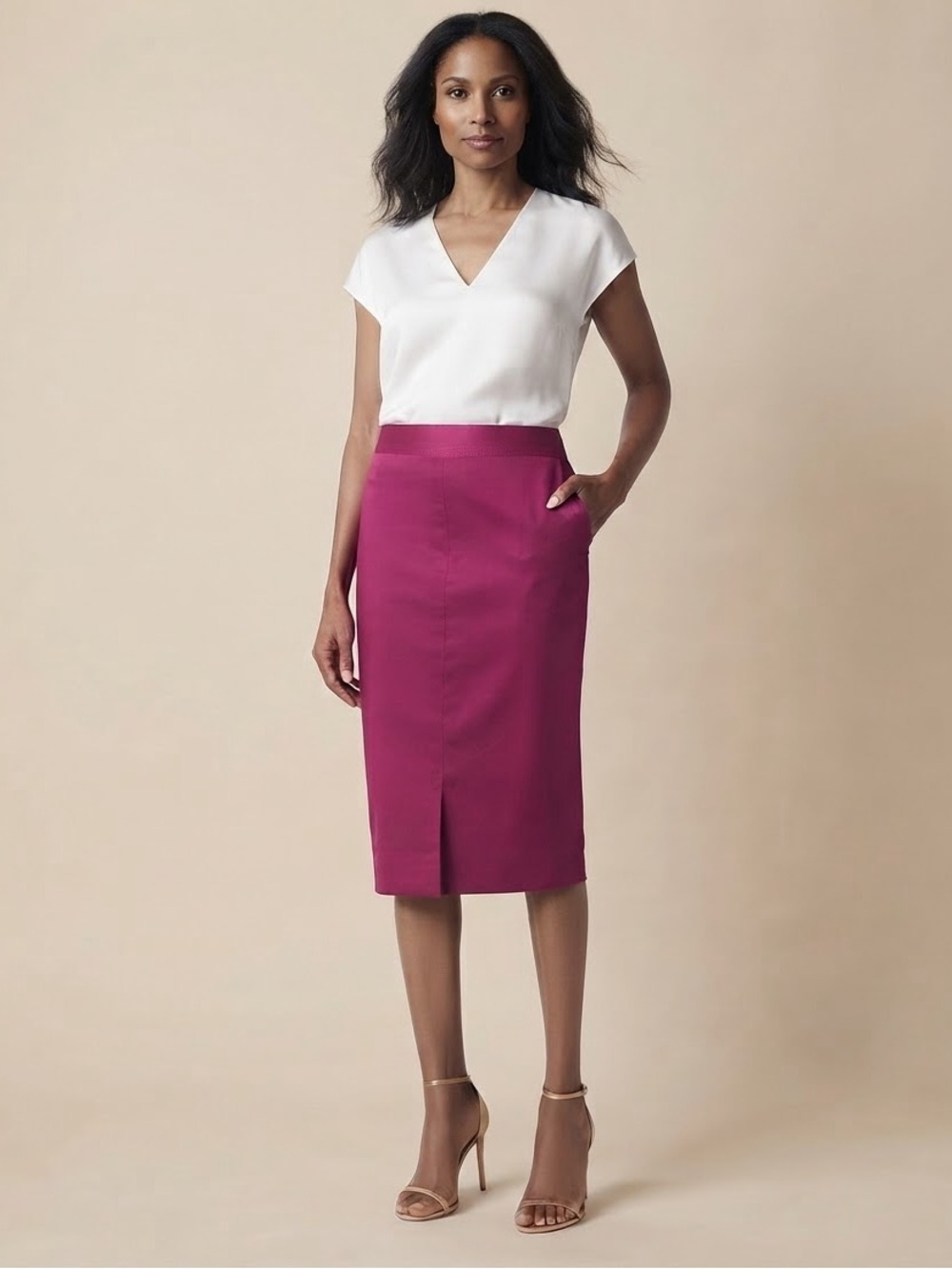 Liz Claiborne Womens Mid Rise Midi Pencil Skirt size 12 New